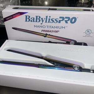 BaBylissPRO Nano Titanium Flat Iron Hair Straightener, 1" Prima Iconic & Curling